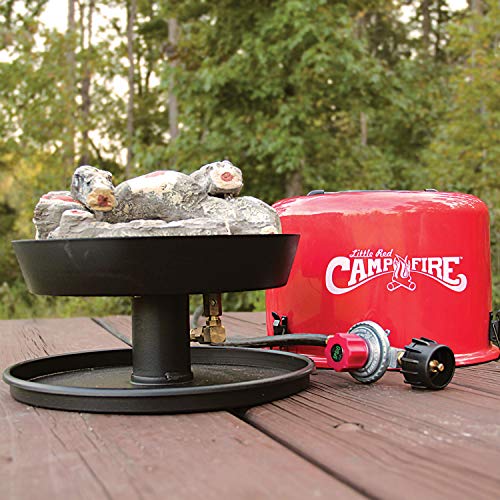 Camco 58031 Little Red Campfire Compact Outdoor Portable Tabletop Propane Heater Fire Pit Bowl for Camping, Tailgating, and Patios, 11.25 Inch