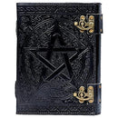 TUZECH 600 Pages Handmade Large Leather Journal Diary Embossed Tree of Life Book Of Shadows Hoccus Poccus Notebook Writing Seven Chakra Grimoire Sketchbook 7 x 10 Leather Bound (Black)