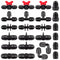 24 Pcs 1/2 inch Tubing Irrigation Fittings Kit, Kalolary Barbed Locked Connectors for Garden Lawn Drip Irrigation System(Switch Valves, T Connectors, Tees, Elbows, Ends, 1/2" to 1/4" tubing Reducers)