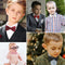 BOROLA Double Layer Pre-Tied Adjustable Bow ties for Children Boys Solid Color(Black)