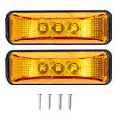 6PCS 3 LED Side Marker Clearance Lights Waterproof for Trailer Truck RV DC-24V Yellow