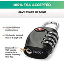 POATOW 2 Pack TSA Luggage Locks with 4 Digit Combination – Heavy Duty Set Your Own Padlocks for Travel, Baggage, Suitcases & Backpacks - Black