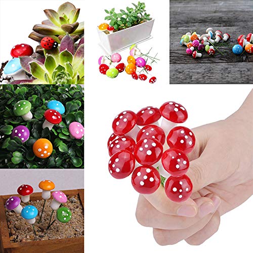 Sungpunet 60 Pcs Miniature Fairy Garden Colorful Mushroom