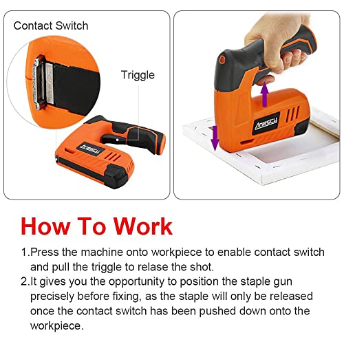 Cordless Staple Gun Nail Gun Tacker, Electric Stapler & Nailer 2 in 1, Electric Staple Gun with Rechargeable USB Charger for Upholstery DIY Includes 2000pcs 10mm Nails and 2000pcs 10mm Staples