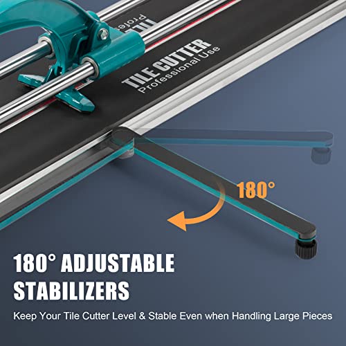 CO-Z Manual Tile Cutter 48 Inch Cutting Length Professional Porcelain Ceramic Floor Tile Cutter Machine Adjustable Laser Guide for Precision Cutting (48 inch)