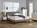 Zinus Liam Double Bed Frame Platform /Bedroom Furniture/Dark Grey Fabric