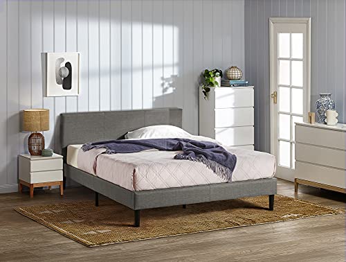 Zinus Liam Double Bed Frame Platform /Bedroom Furniture/Dark Grey Fabric