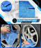 Sudz Budz® Deluxe Wheel Cleaning Set of 6 | No-Scratch, Bendable, Rim Washing Brushes Long/Short, Car Detailing and Tyre Brush, Shine Applicator, Plush Drying Towel. Easy Reach Kit to Detail Wheels