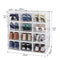 12PCS Shoe Storage Box Sneaker Display Case Plastic Clear Stackable Shoe Organizer Transparent Container Extra Large 35x25x19cm