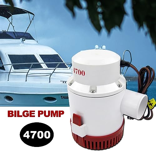WAVEFLO 4700GPH Boat Bilge Pump 12V Marine Submersible Electric Water Pump Non-Automatic Output Hose 2"