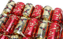 Pack of 10-36cm Luxury Red, Gold & Green Foil Christmas Crackers with Holly Design