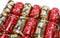 Pack of 10-36cm Luxury Red, Gold & Green Foil Christmas Crackers with Holly Design