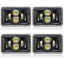 Auxbeam 4x6 LED Headlights, 4PCS 60W DOT Approved Rectangular H4651 H4652 H4656 H4666 H6545 Headlight Compatible with Kenworth Freightliner Peterbilt Ford Probe Oldsmobile Cutlass ?Black