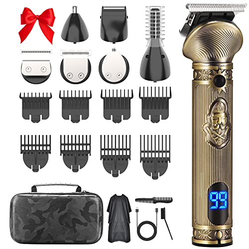 REHOYO Beard Trimmer for Men, Electric Razor Shavers for Men w/Case, Cordless Hair Clipper T-Blade Trimmer, Mens Grooming Kit for Nose Ear Body Face Mustache -180 Mins Shaving, Father Gifts for Him