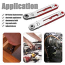 Bestgle 2 Pcs Mini Ratchet Wrench Set Flat Head & Elbow Head Cr-V Steel Reversible Ratcheting Wrenches with 1/4" Hex Drive Socket High Torque Offset DIY Hand Tools for Screwdriver Bits