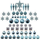 Sunnyglade 60ct Blue Christmas Tree Ball Ornaments Set Shatterproof Christmas Bling-Bling Hanging Decoration with Hand-held Gift Package for Xmas Tree Holiday Wedding Party