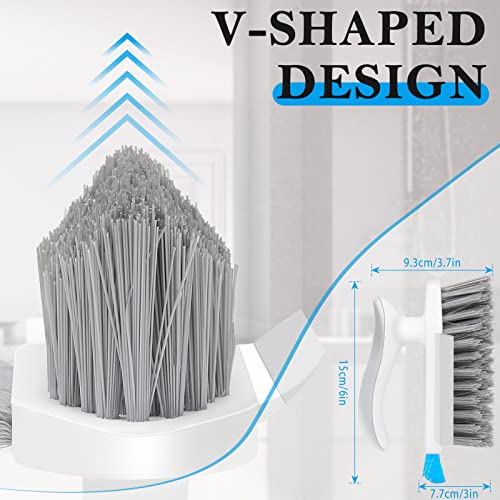 4 in 1 Tile Grout Cleaner Brush with Squeegee, V-Shape Gap Scrub Brush Crevice Cleaning Brush Tools, Multifunctional scrubbing Floor Brush for Cleaning Corner,Window,Sink,Kitchen,Bathroom Household