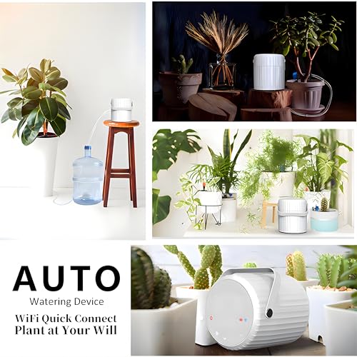 WiFi Automatic Watering System for Indoor Potted Plants, DIY Drip Irrigation Kit Remotely Control Auto/Manual/Delay Watering Mode via APP, Automatic Self-Watering Irrigation System with Pump