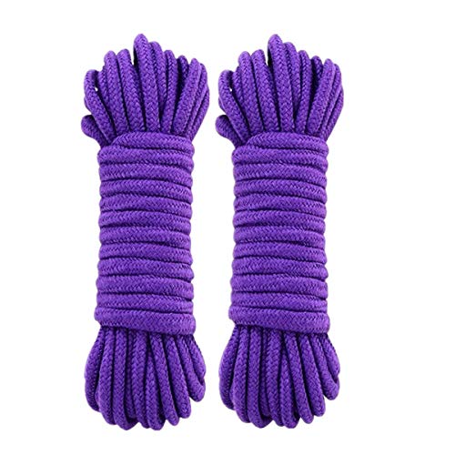 CHAOCHEN Cotton Rope, 32 Feet 10M Twisted Cotton Cord for Wall Hanging，DIY Craft Making，Plant Hangers，Knotting Decorative Projects (Purple)