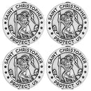 Tallew St Christopher Visor Clip Car Medals Catholic St Christopher Medal for Car Automotive Sun Visor Accessories for Parent Family Friend (4)