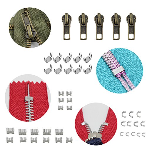 YaHoGa 143 Pieces Zipper Repair Kit Zipper with Zipper Install Plier for Bags, Jackets, Tents, Luggage, Backpacks, Sleeping Bag