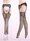 6 Pairs Women Fishnet Thigh High Stockings Suspender Pantyhose Lingerie Garter Belts Tights for Women Girls, Black, Medium-Large