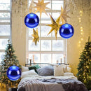 4 Pcs Large Christmas Ball Ornaments Giant Commercial Grade Plastic Christmas Ball Hanging Decorations 8'' (200 Mm) for Outdoor Holiday Party Decors Christmas Tree(Shiny Blue)