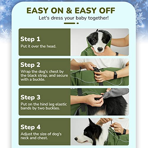 Zeaxuie Double-Layer Winter Dog Jackets, Dog Coats for Large Dogs Winter, Snowproof & Windproof Dog Sweater Coat for Medium, Large, Extra Large Dogs-L