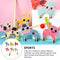 TOYANDONA Kids Croquet Set, Cartoon Wooden Animal Croquet Set Funny Lawn Games for Boys Girls