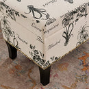 Linon Stephanie Ottoman, Botanical Linen