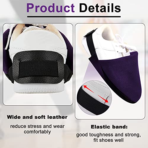 Zhanmai Bowling Shoe Slider 2 Pack Bowling Shoe Cover with Elastic Band Adjustable Bowling Accessories for Men Women Bowler Playing Ball Dancing, L, Purple, Large