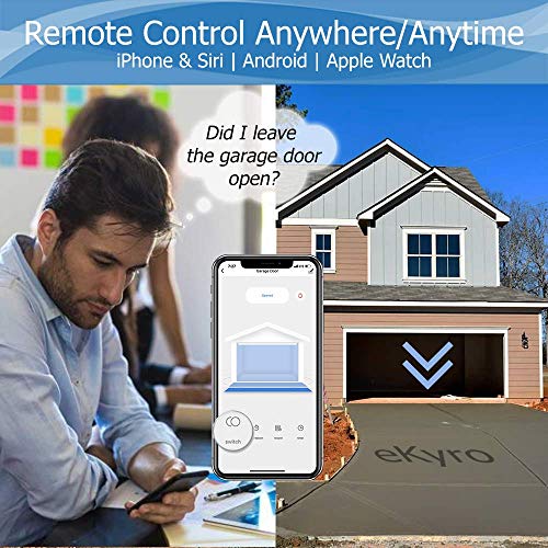 eKyro Smart Garage Door Opener - Universal WiFi Remote Controller Compatible with Alexa, Google Home, iPhone, Siri, Android, 1 2 or 3 Door Security Systems, IFTTT, Updated Model