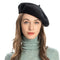 ZLYC Wool Beret Hat Classic Solid Color French Beret for Women (Black)