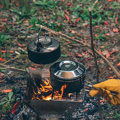 Fire-Maple Antarcti Stainless Steel Kettle and Pot Set 1.0L Camping Kettle and 1.0L Cooking Pot Stovetop Tea and Coffee Pots for Openfire Camping Cookware Portable for Bushcraft Fishing Backpacking