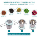 Fenshine Tea Infuser Stainless Steel Tea Strainer Folding Handle Tea Filter Extra Fine Mesh Strainer Brewing Basket with Lid for Loose Leaf Tea (Light Blue) …