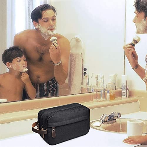 Ogetok Travel Toiletry Bag for Men, Water Resistant Shaving Bag, Portable Lightweight Toiletry Organizer Bag,Large Capacity Toiletry Storage Bags with Handle for Toiletries Cosmetics Accessories,Black
