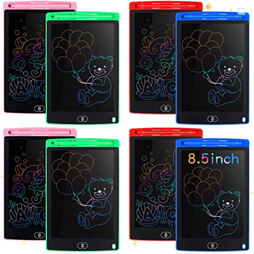 8 Pieces LCD Writing Tablet Doodle Board for Kids 8.5 Inch Colorful Lines Doodle Boards Educational Toys for Boys Girls LCD Erasable Drawing Pad Writing Pad (Blue, Red, Green, Pink)