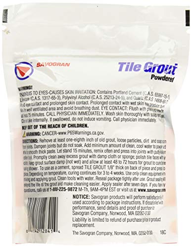 Savogran Tile Grout Powdered, 16 Oz. (1 LB) Waterproof Tile Repair