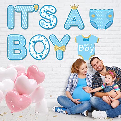 10 Pieces Gender Reveal Party Decorations Party Supplies Baby Shower Yard Signs Outdoor Yard Letters Lawn Signs with Stakes for Indoor Outdoor Garden Lawn Party Decorations (It's a Boy)