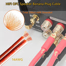 UCINNOVATE 2 Pack High-end Pure Copper HIFI OFC Speaker Wire Cable with Banana Plug, 3m Gold-Plated Banana Tip Plugs Male to Male 600 Strand 14 AWG for Audio Speaker HIFI System Home Theater (3m / 9.8FT)