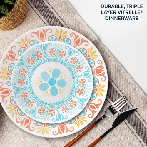 Corelle Terracotta Dreams Dinnerware Set, 18 Piece, 6 x 26cm Dinner Plate, 6 x 17cm Bread & Butter Plate, 4 x 532mL Soup/Cereal Bowl