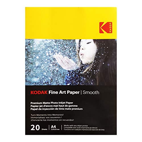 Kodak Fine Art 230GSM A4 Smooth Paper, 20 Sheets