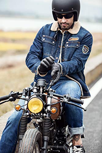 YISEVEN Men's Touchscreen Sheepskin Winter Leather Gloves Skin Tight with Button Genuine Luxury and Warm Hand Heated Fleece Fur Lined for Dress Driving Motorcycle Work Gifts, Black 9.0"/M