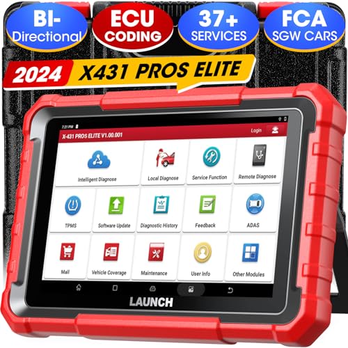 LAUNCH X431 PROS ELITE, Latest X431 Car Diagnostic Scanner for 2023, Full System Bidirectional Scan Tool Support 37+ Services, ECU Coding, CANFD&DoIP, Guide Function, 2 Years Free Update