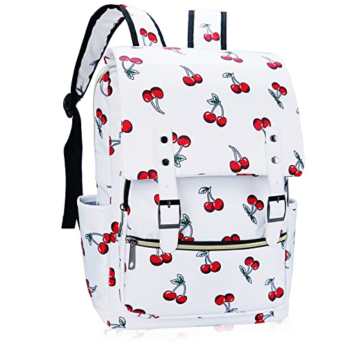 Cherry School Backpack for Girls Women, 15.6 inch Laptop Backpacks Bookbags for College Travel
