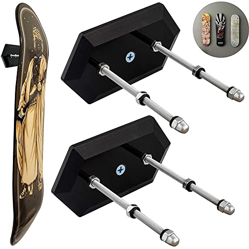 2 Packs Skateboard Wall Mount Display Skate Deck Wall Mount Vertical Function