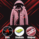 Women's Mountain Waterproof Ski Jacket Windproof Rain Windbreaker Winter Warm Hooded Snow Coat, Pink, Small