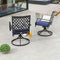 LOKATSE HOME Patio Swivel Rocker Chairs Furniture Metal Outdoor Dining Chairs with Cushion Set of 2