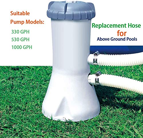 1.25" x 59" Pool Hoses Replacement for Above Ground Pools,Pool Pump Hoses for Intexx 607 637 Pump, Pool Filter Hose 330GPH 530GPH 1000GPH Swimming Pool Replacement Hose. (1.25'' x 59'', 2)