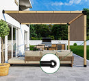 Goleray Sun Shade Cover Breathable Replacement Canopy with Grommets Weighted Rods for Pergola Outdoor Patio Porch Backyard Gazebo 10'x16' Brown